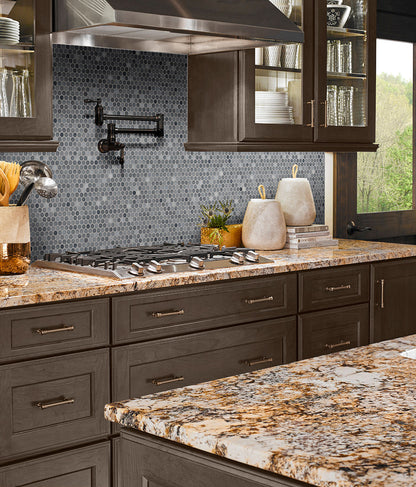 Grigio Mix Penny Round Glossy Ceramic Mosaic Tile