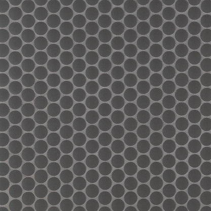 Nero Penny Round Matte Porcelain Mosaic