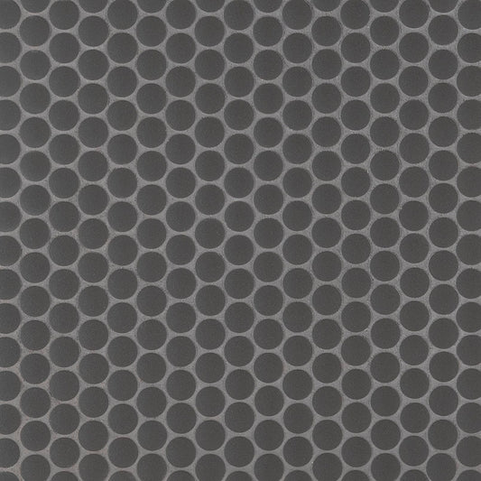 Nero Penny Round Matte Porcelain Mosaic