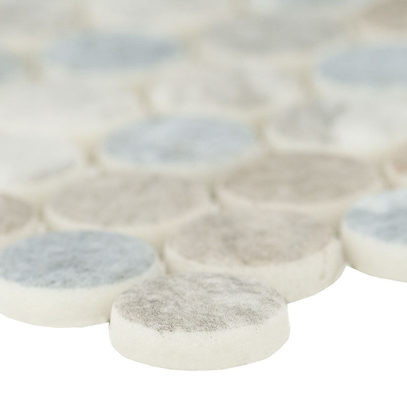 Stonella 12x12 Glossy Penny Round Glossy Glass Mosaic Tile