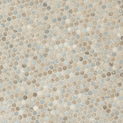 Stonella 12x12 Glossy Penny Round Glossy Glass Mosaic Tile
