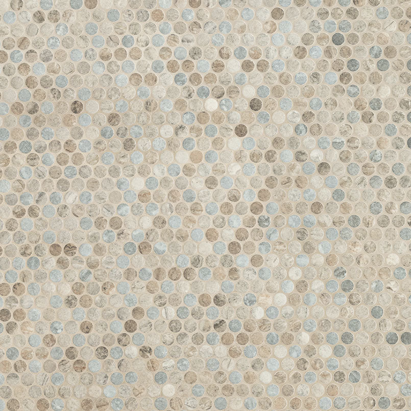 Stonella 12x12 Glossy Penny Round Glossy Glass Mosaic Tile