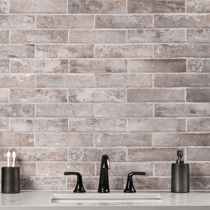 Capella Taupe Brick 2x10 Matte Porcelain Wall & Floor Tile