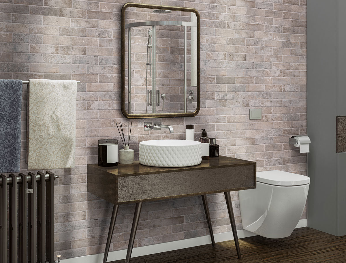 Capella Taupe Brick 2x10 Matte Porcelain Wall & Floor Tile