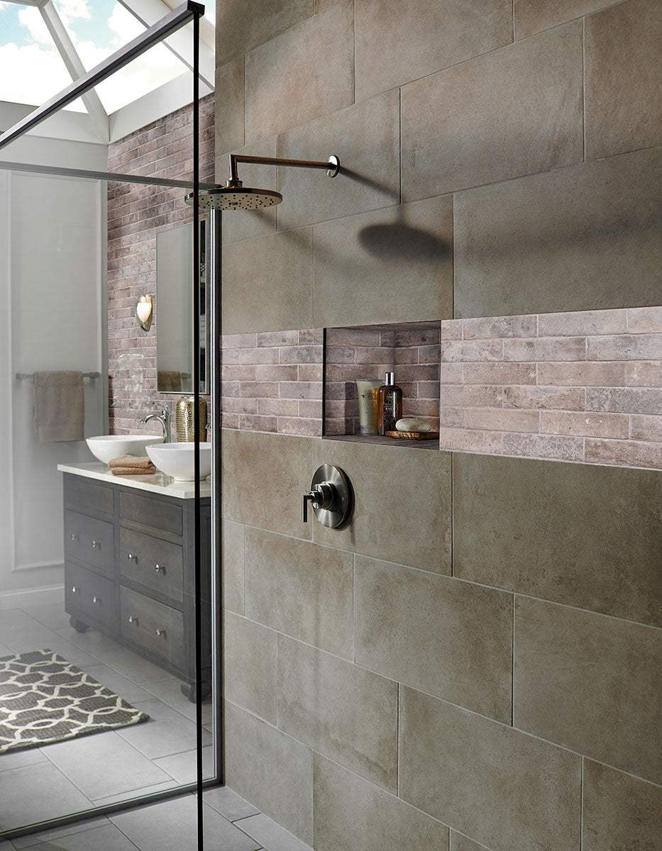 Capella Taupe Brick 2x10 Matte Porcelain Wall & Floor Tile