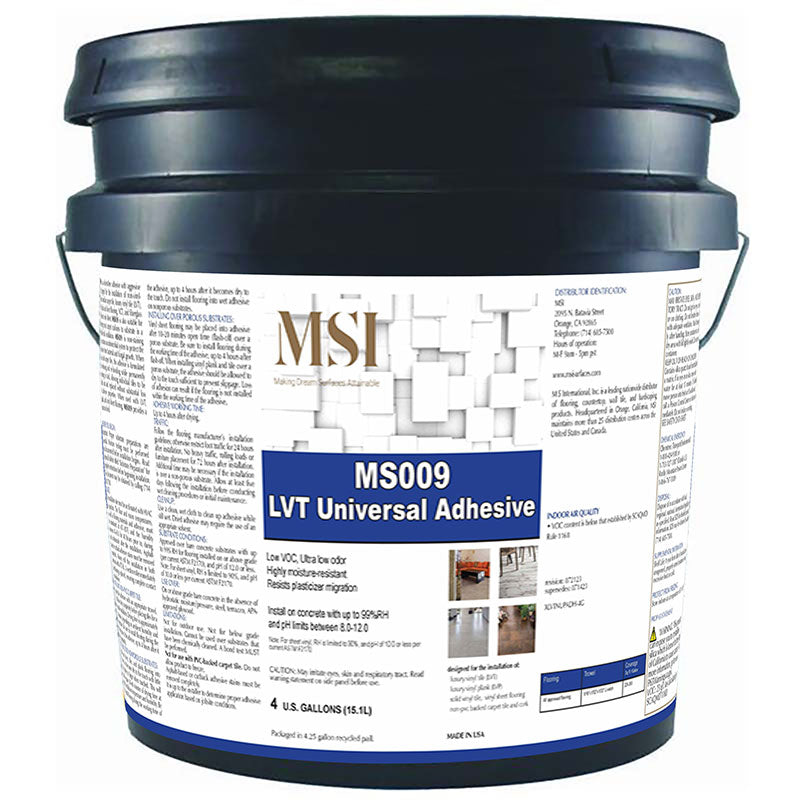 MSI Universal Pressure Sensitive Adhesive High Moisture Coverage 4 Gallon Pail