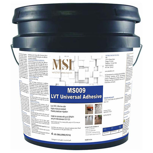 MSI Universal Pressure Sensitive Adhesive High Moisture Coverage 4 Gallon Pail