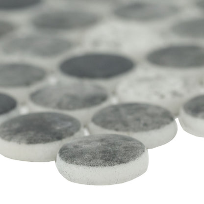 Urban Tapestry 12x12 Penny Round Glossy Glass Mosaic Tile