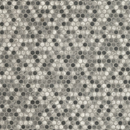 Urban Tapestry 12x12 Penny Round Glossy Glass Mosaic Tile
