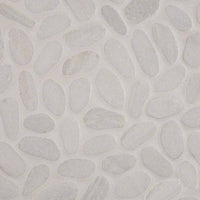 White Pebbles 10mm Tumbled Marble Mosaic Tile