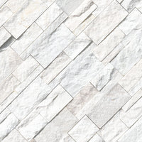 XL Arctic White 9x24 Split Face Marble Ledger Panel