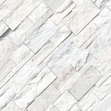 XL Arctic White 9x24 Split Face Marble Ledger Panel