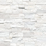 XL Arctic White 9x24 Split Face Marble Ledger Panel