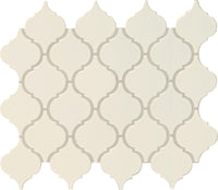 Domino Almond Glossy Arabesque Mosaic Tile
