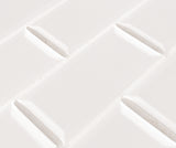 Domino White 2X4 Glossy Beveled Subway Tile