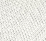 Domino White Glossy Penny Round Mosaic Tile