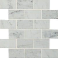 Carrara White 2x4 Polished Subway Mosaic Marble Tile