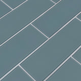 Harbor Gray 4x12 Glass Subway Tile