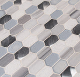 Harlow Picket Glass Metal Stone Mosaic Tile
