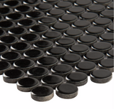 Domino Black Glossy Penny Round Mosaic Tile