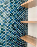 Azul Scallop Glossy Porcelain Mosaic Tile