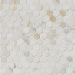 Calacatta Gold Italian Marble 1" Hexagon Mosaic Polished