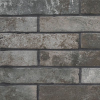 Brickstone Charcoal 2X10 Brick Pattern Porcelain Tile