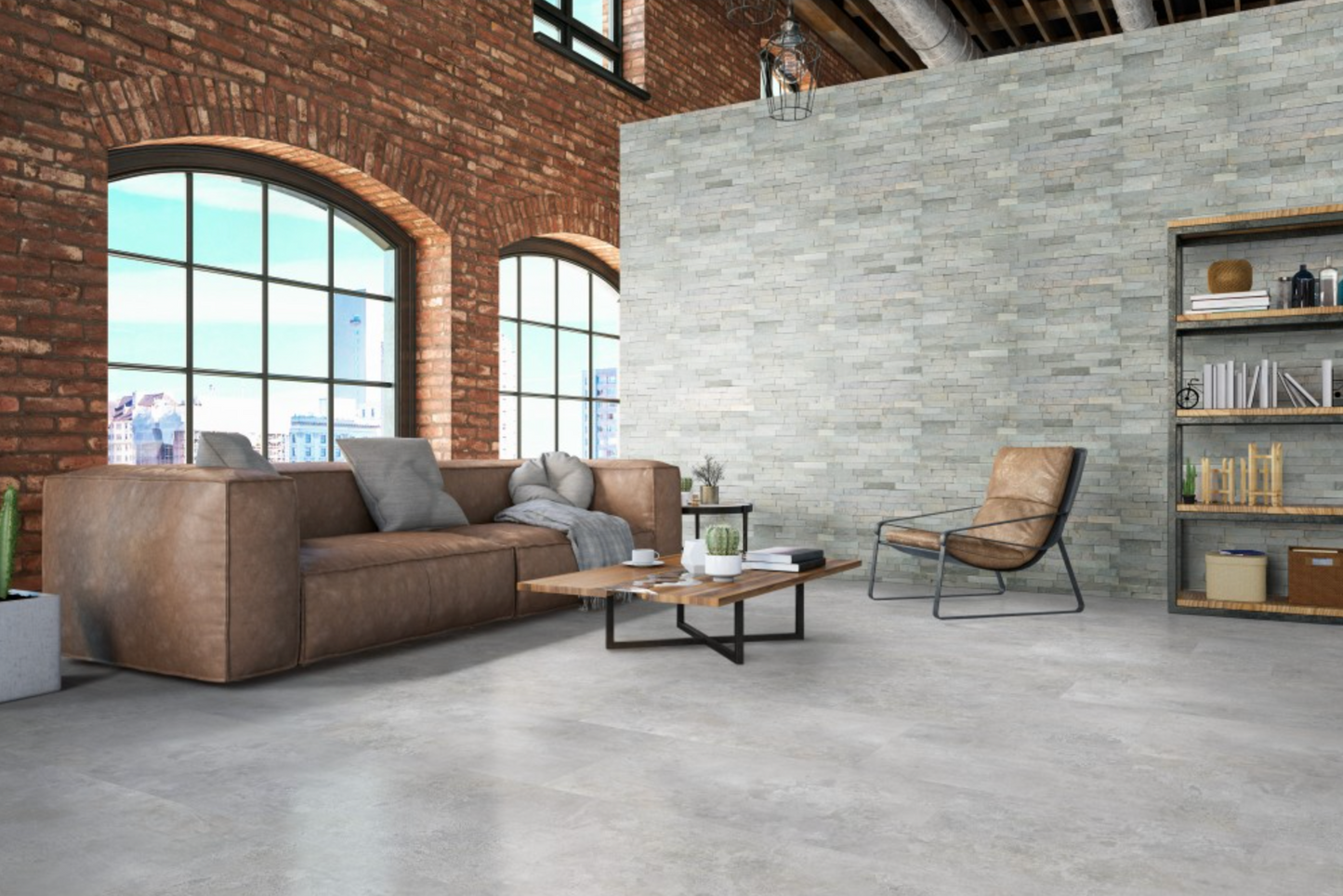 XL Trecento Mountains Gray 18X36 Luxury Vinyl Tile