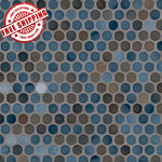 Azul Penny Round Glossy Porcelain Mosaic
